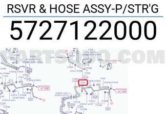 Hyundai / KIA 5727122000 RSVR & HOSE ASSY-P/STR G