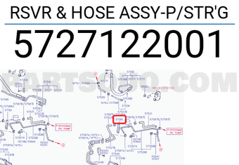 Hyundai / KIA 5727122001 RSVR & HOSE ASSY-P/STR G