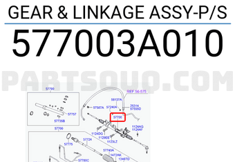 Hyundai / KIA 577003A010 GEAR & LINKAGE ASSY-P/S