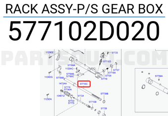 Hyundai / KIA 577102D020 RACK ASSY-P/S GEAR BOX