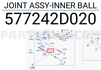 Hyundai / KIA 577242D020 JOINT ASSY-INNER BALL