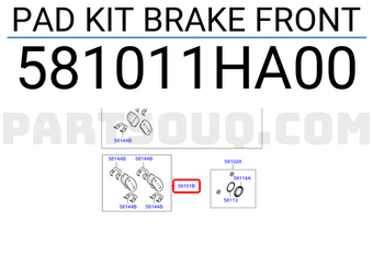 Hyundai / KIA 581011HA00 PAD KIT BRAKE FRONT