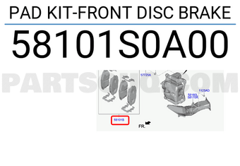 Hyundai / KIA 58101S0A00 PAD KIT-FRONT DISC BRAKE