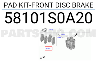 Hyundai / KIA 58101S0A20 PAD KIT-FRONT DISC BRAKE