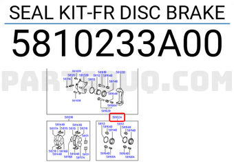 Hyundai / KIA 5810233A00 SEAL KIT-FR DISC BRAKE