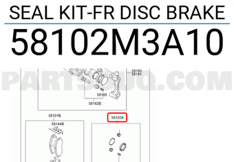Hyundai / KIA 58102M3A10 SEAL KIT-FR DISC BRAKE