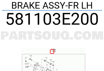 Hyundai / KIA 581103E200 BRAKE ASSY-FR LH