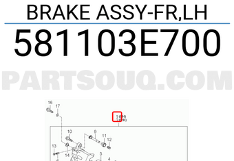 Hyundai / KIA 581103E700 BRAKE ASSY-FR,LH