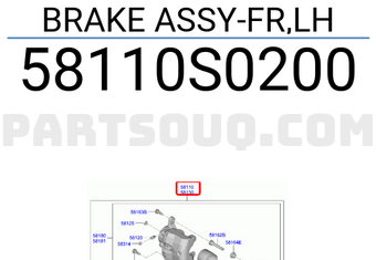 Hyundai / KIA 58110S0200 BRAKE ASSY-FR,LH