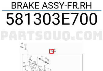 Hyundai / KIA 581303E700 BRAKE ASSY-FR,RH