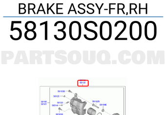 Hyundai / KIA 58130S0200 BRAKE ASSY-FR,RH