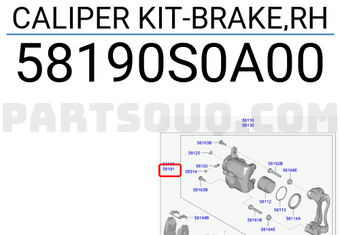Hyundai / KIA 58190S0A00 CALIPER KIT-BRAKE,RH