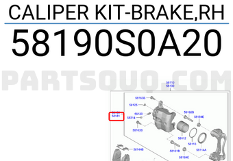 Hyundai / KIA 58190S0A20 CALIPER KIT-BRAKE,RH