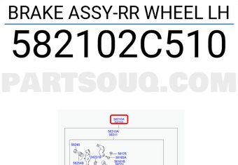 Hyundai / KIA 582102C510 BRAKE ASSY-RR WHEEL LH