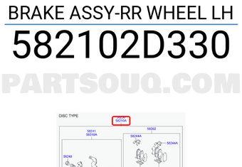 Hyundai / KIA 582102D330 BRAKE ASSY-RR WHEEL LH
