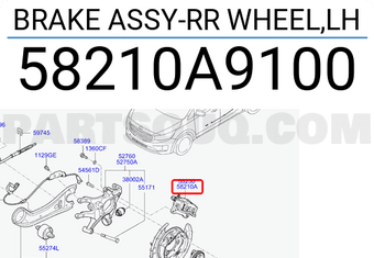 Hyundai / KIA 58210A9100 BRAKE ASSY-RR WHEEL,LH