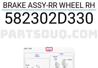 Hyundai / KIA 582302D330 BRAKE ASSY-RR WHEEL RH