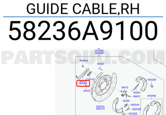 Hyundai / KIA 58236A9100 GUIDE CABLE,RH