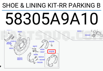 Hyundai / KIA 58305A9A10 SHOE & LINING KIT-RR PARKING B