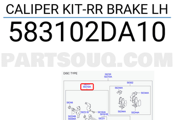 Hyundai / KIA 583102DA10 CALIPER KIT-RR BRAKE LH