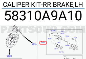 Hyundai / KIA 58310A9A10 CALIPER KIT-RR BRAKE,LH