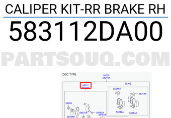 Hyundai / KIA 583112DA00 CALIPER KIT-RR BRAKE RH