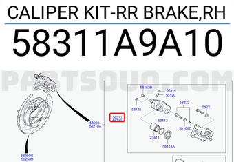 Hyundai / KIA 58311A9A10 CALIPER KIT-RR BRAKE,RH