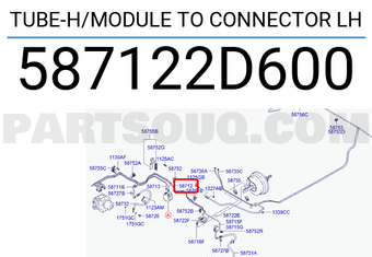 Hyundai / KIA 587122D600 TUBE-H/MODULE TO CONNECTOR LH