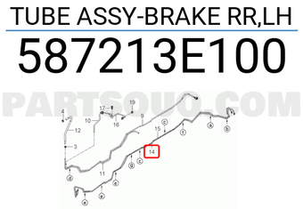 Hyundai / KIA 587213E100 TUBE ASSY-BRAKE RR,LH