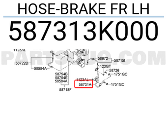 Hyundai / KIA 587313K000 HOSE-BRAKE FR LH