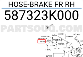 Hyundai / KIA 587323K000 HOSE-BRAKE FR RH