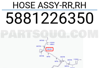 Hyundai / KIA 5881226350 HOSE ASSY-RR,RH