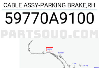 Hyundai / KIA 59770A9100 CABLE ASSY-PARKING BRAKE,RH