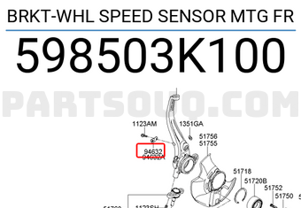 Hyundai / KIA 598503K100 BRKT-WHL SPEED SENSOR MTG FR