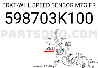 Hyundai / KIA 598703K100 BRKT-WHL SPEED SENSOR MTG FR