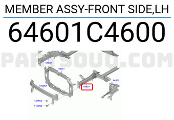 Hyundai / KIA 64601C4600 MEMBER ASSY-FRONT SIDE,LH