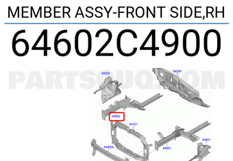 Hyundai / KIA 64602C4900 MEMBER ASSY-FRONT SIDE,RH