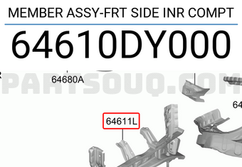 Hyundai / KIA 64610DY000 MEMBER ASSY-FRT SIDE INR COMPT