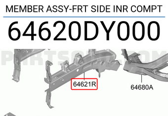 Hyundai / KIA 64620DY000 MEMBER ASSY-FRT SIDE INR COMPT
