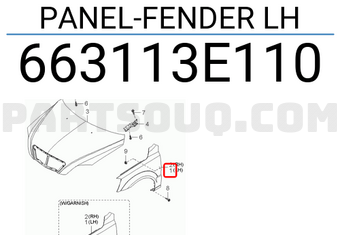 Hyundai / KIA 663113E110 PANEL-FENDER LH