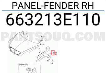 Hyundai / KIA 663213E110 PANEL-FENDER RH