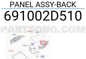 Hyundai / KIA 691002D510 PANEL ASSY-BACK