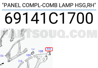 69141C1700 Hyundai / KIA PANEL COMPL-COMB LAMP HSG,RH
