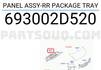 Hyundai / KIA 693002D520 PANEL ASSY-RR PACKAGE TRAY