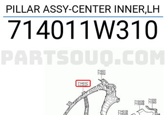 Hyundai / KIA 714011W310 PILLAR ASSY-CENTER INNER,LH
