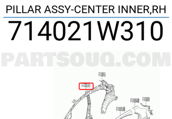Hyundai / KIA 714021W310 PILLAR ASSY-CENTER INNER,RH