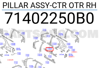 Hyundai / KIA 71402250B0 PILLAR ASSY-CTR OTR RH