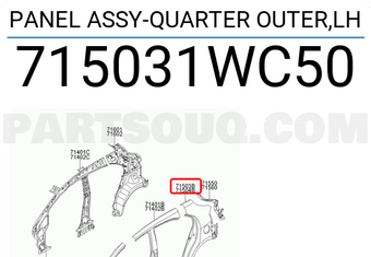 Hyundai / KIA 715031WC50 PANEL ASSY-QUARTER OUTER,LH
