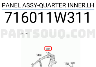 Hyundai / KIA 716011W311 PANEL ASSY-QUARTER INNER,LH
