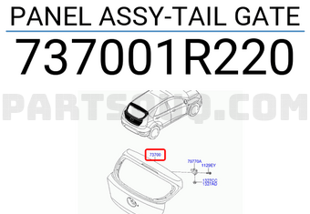 Hyundai / KIA 737001R220 PANEL ASSY-TAIL GATE